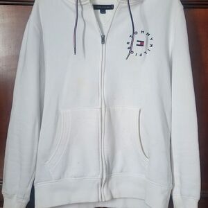 Tommy Hilfiger White Zip-Up Hoodie